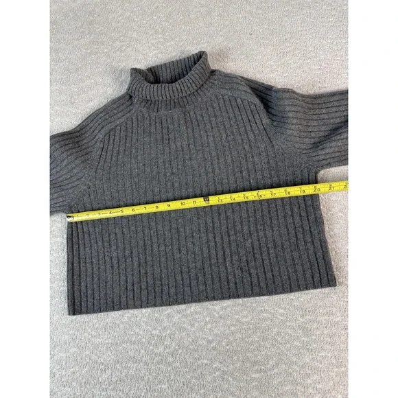 Reformation Sweater Womens Small Ribbed Turtleneck Cropped Pullover Cashmere Ble - Picture 4 of 7